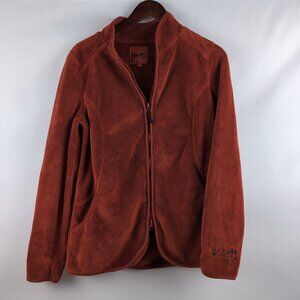 Vintage Black Mountain Women's Red Zip Up Fleece Plush Sweater Outdoors, Medium